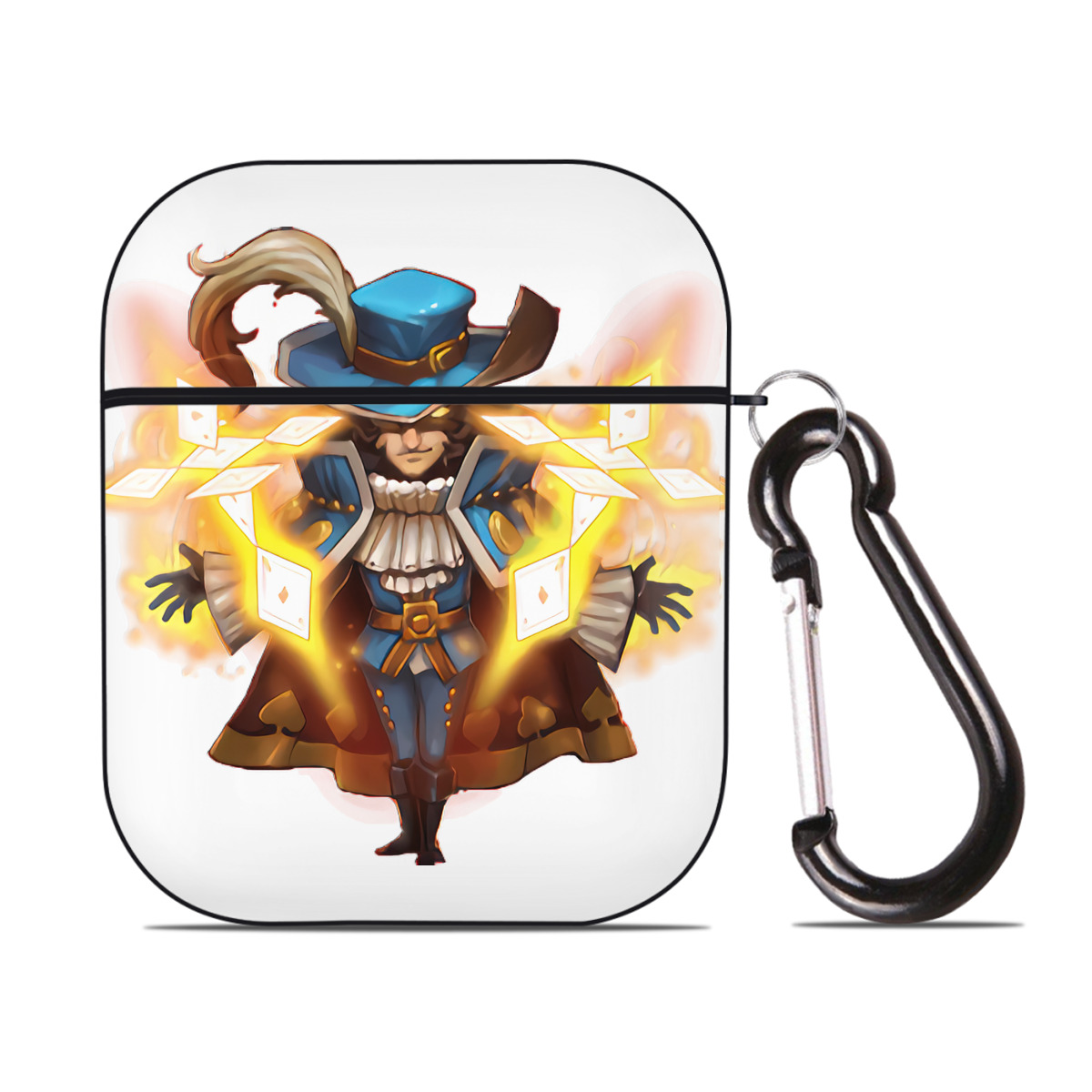 （画像用） リーグ・オブ・レジェンド League of Legends LOL AirPods 第2世代保護ケース ハードシェル ブラック 耐衝撃・防指紋・カラビナ付き