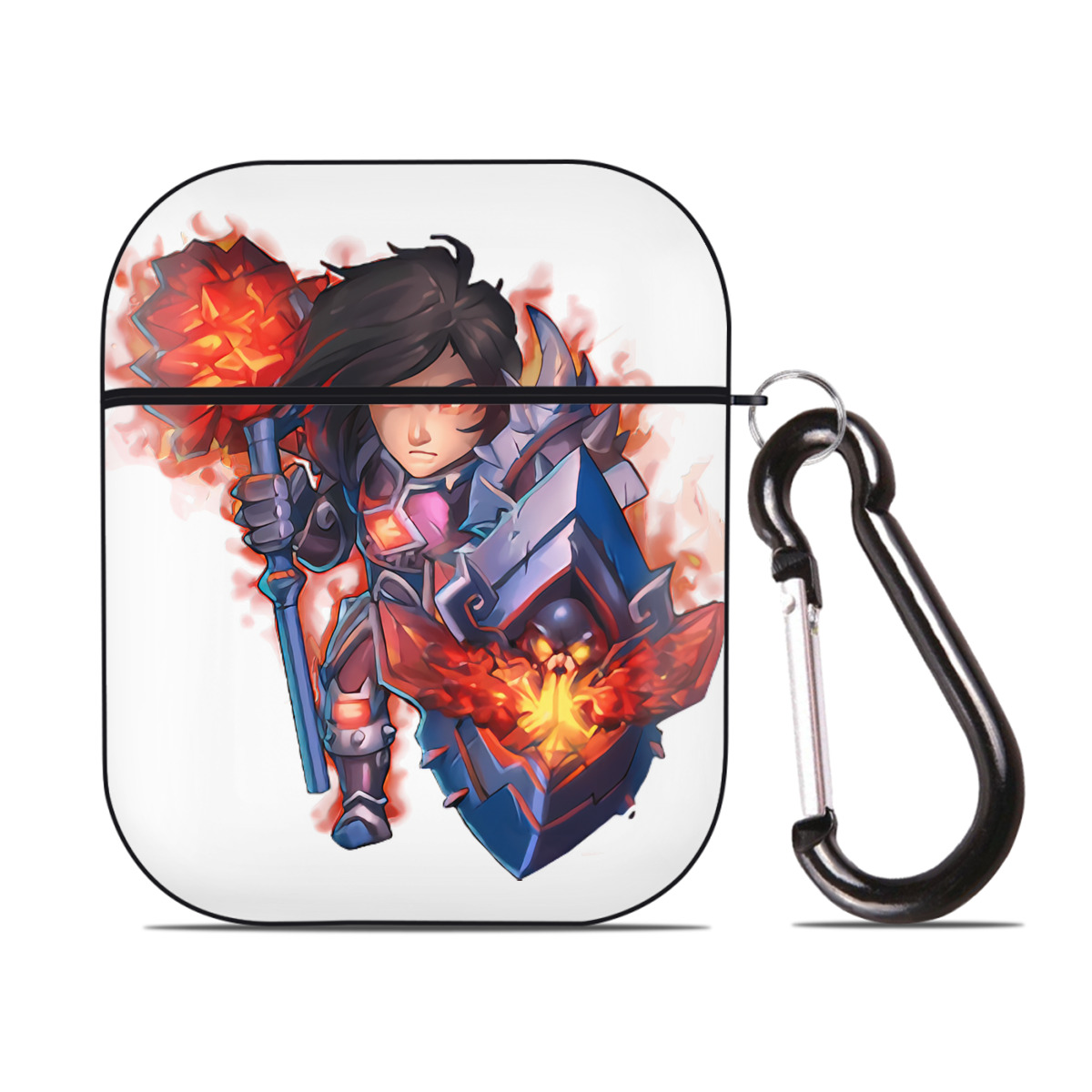 （画像用） リーグ・オブ・レジェンド League of Legends LOL AirPods 第2世代保護ケース ハードシェル ブラック 耐衝撃・防指紋・カラビナ付き