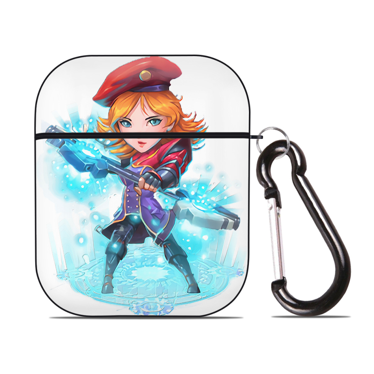 （画像用） リーグ・オブ・レジェンド League of Legends LOL AirPods 第2世代保護ケース ハードシェル ブラック 耐衝撃・防指紋・カラビナ付き
