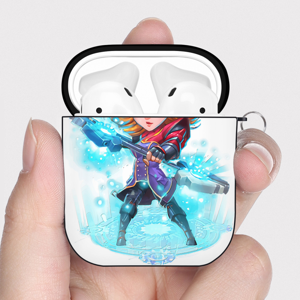（画像用） リーグ・オブ・レジェンド League of Legends LOL AirPods 第2世代保護ケース ハードシェル ブラック 耐衝撃・防指紋・カラビナ付き