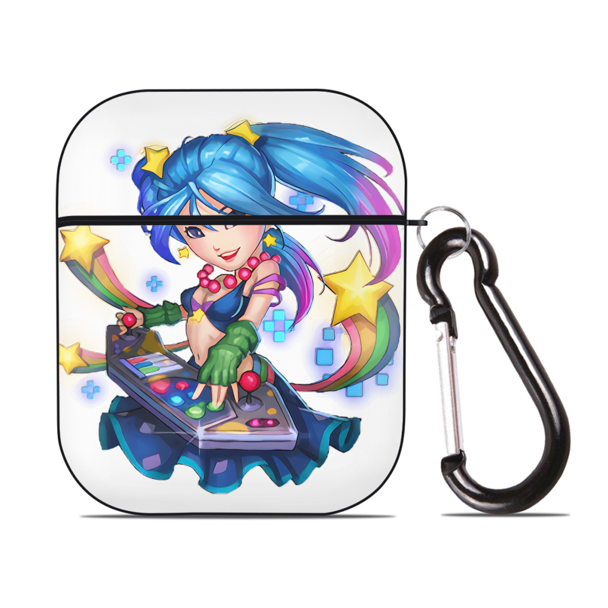 （画像用） リーグ・オブ・レジェンド League of Legends LOL AirPods 第2世代保護ケース ハードシェル ブラック 耐衝撃・防指紋・カラビナ付き