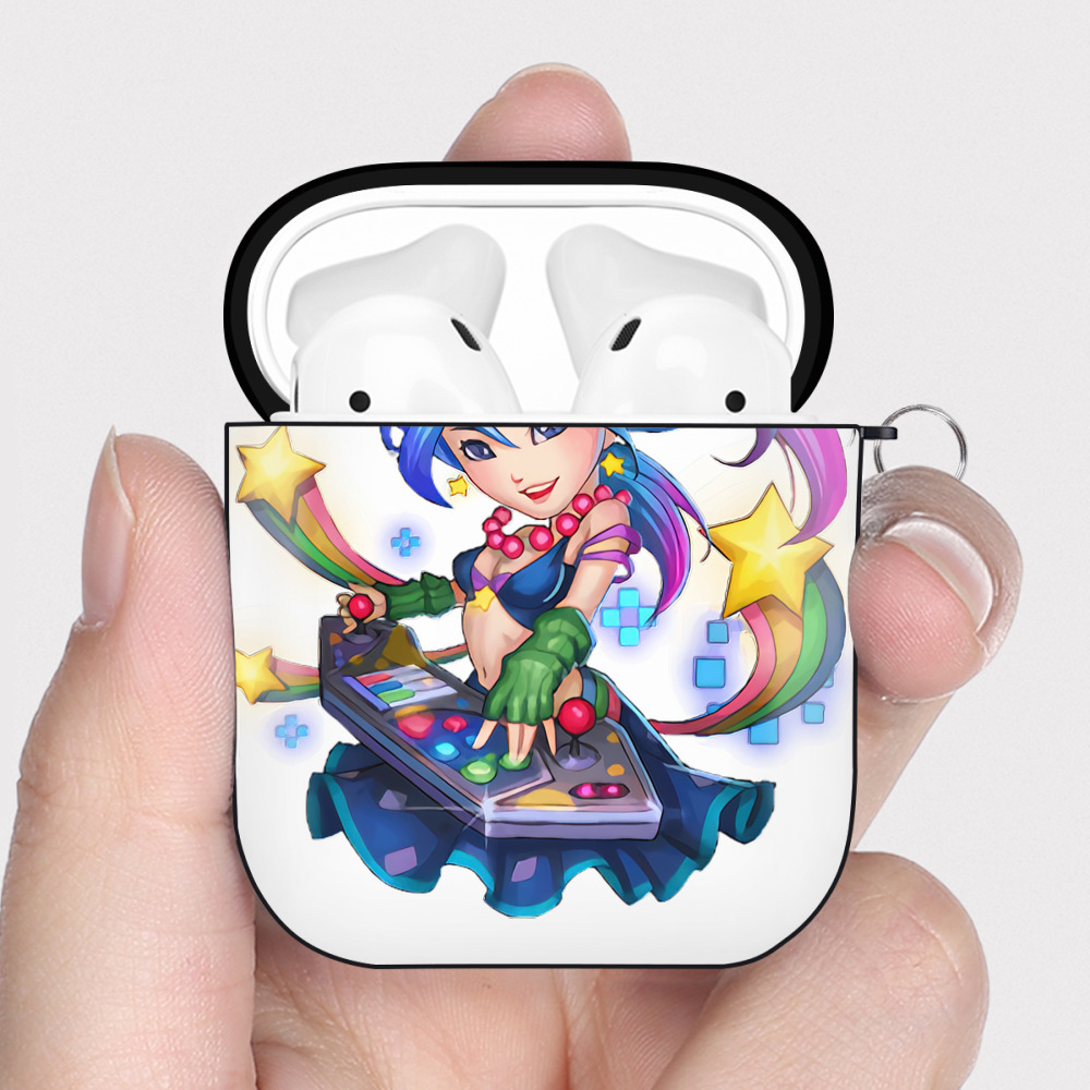 （画像用） リーグ・オブ・レジェンド League of Legends LOL AirPods 第2世代保護ケース ハードシェル ブラック 耐衝撃・防指紋・カラビナ付き