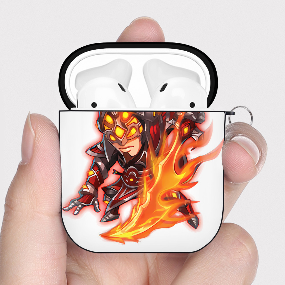 （画像用） リーグ・オブ・レジェンド League of Legends LOL AirPods 第2世代保護ケース ハードシェル ブラック 耐衝撃・防指紋・カラビナ付き
