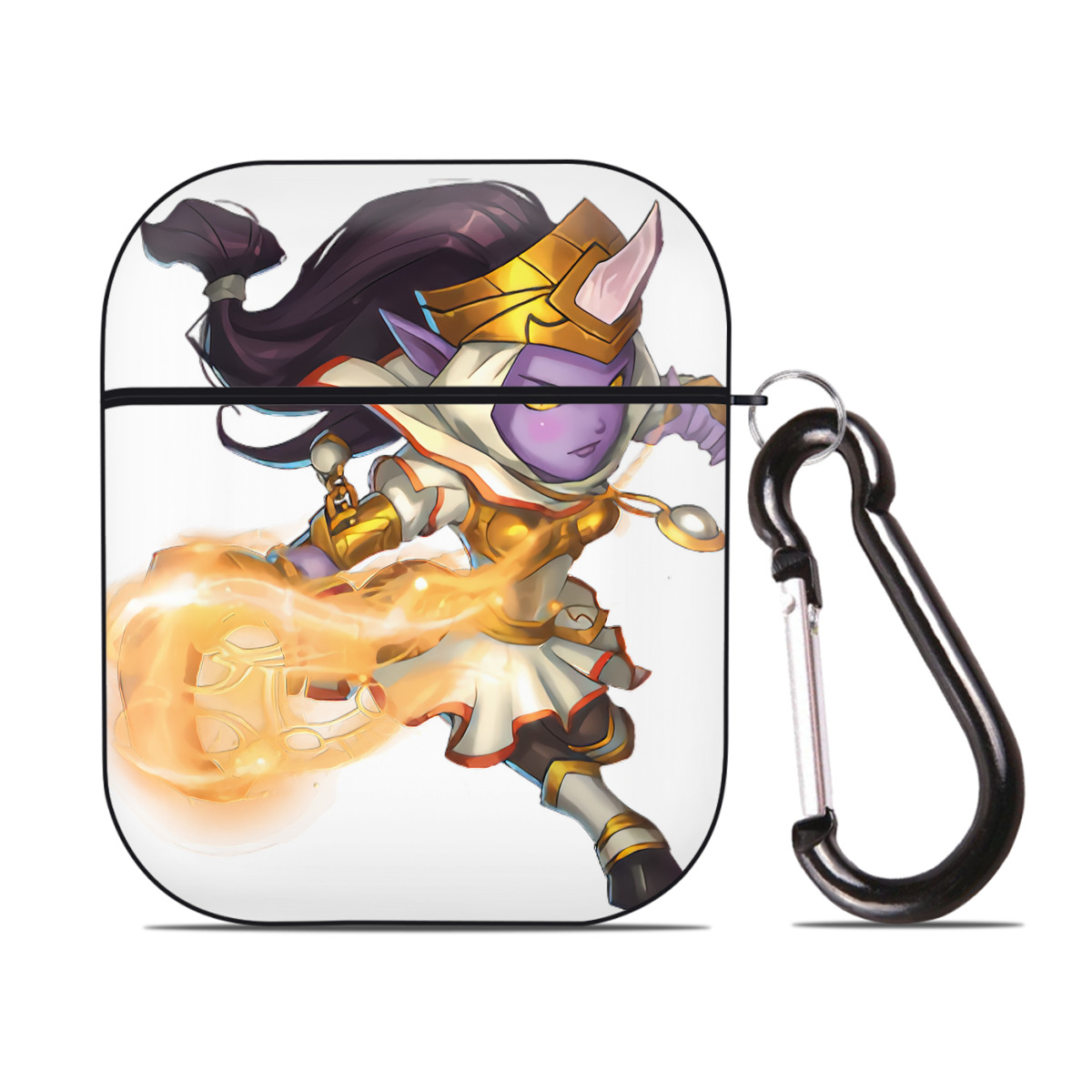 （画像用） リーグ・オブ・レジェンド League of Legends LOL AirPods 第2世代保護ケース ハードシェル ブラック 耐衝撃・防指紋・カラビナ付き