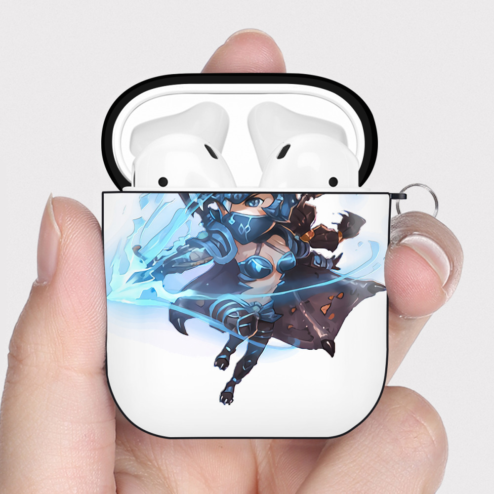 （画像用） リーグ・オブ・レジェンド League of Legends LOL AirPods 第2世代保護ケース ハードシェル ブラック 耐衝撃・防指紋・カラビナ付き
