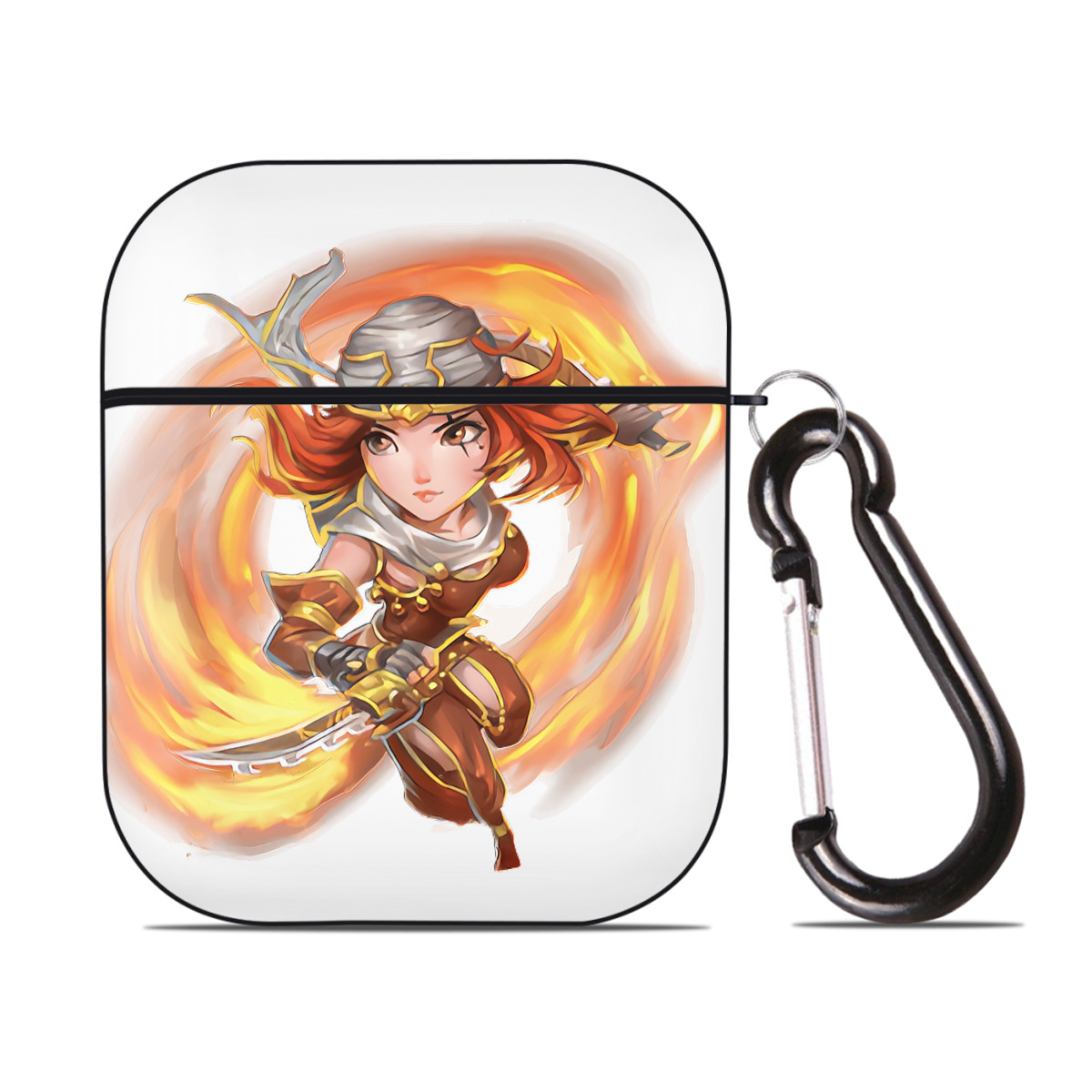 （画像用） リーグ・オブ・レジェンド League of Legends LOL AirPods 第2世代保護ケース ハードシェル ブラック 耐衝撃・防指紋・カラビナ付き