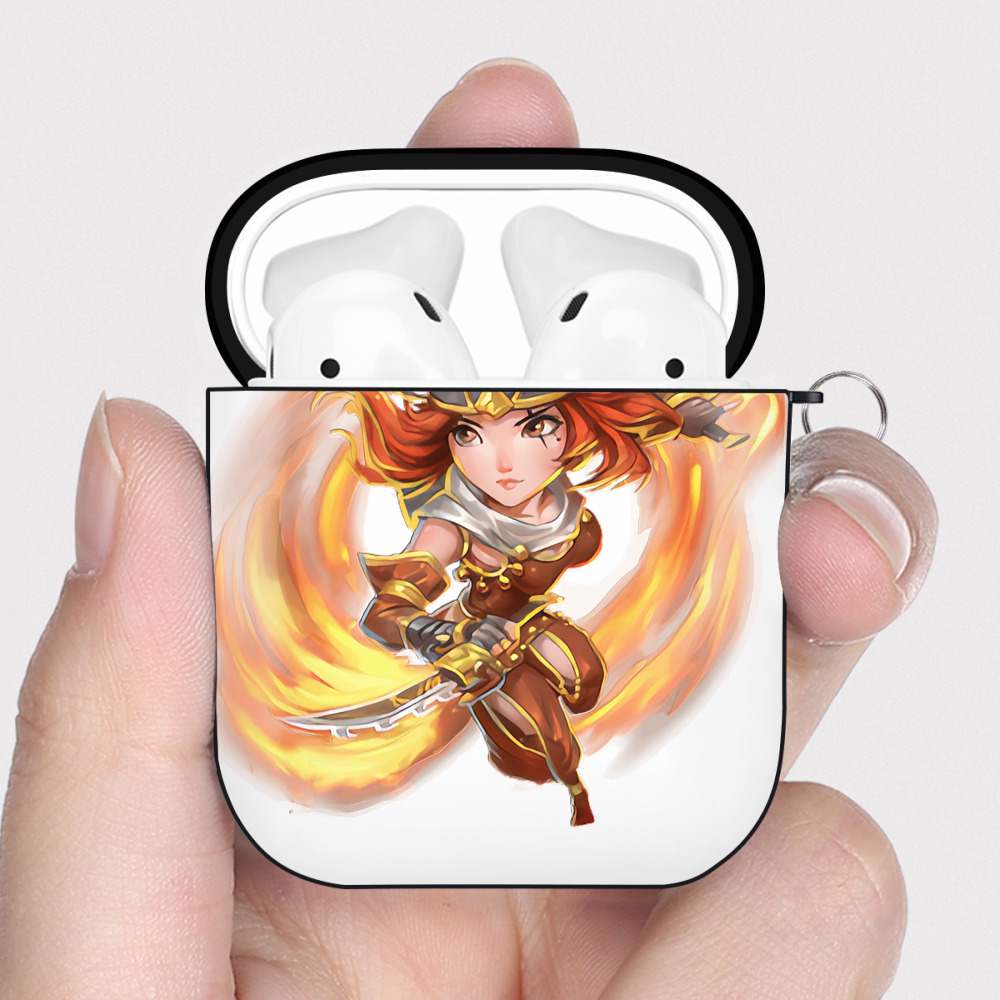 （画像用） リーグ・オブ・レジェンド League of Legends LOL AirPods 第2世代保護ケース ハードシェル ブラック 耐衝撃・防指紋・カラビナ付き