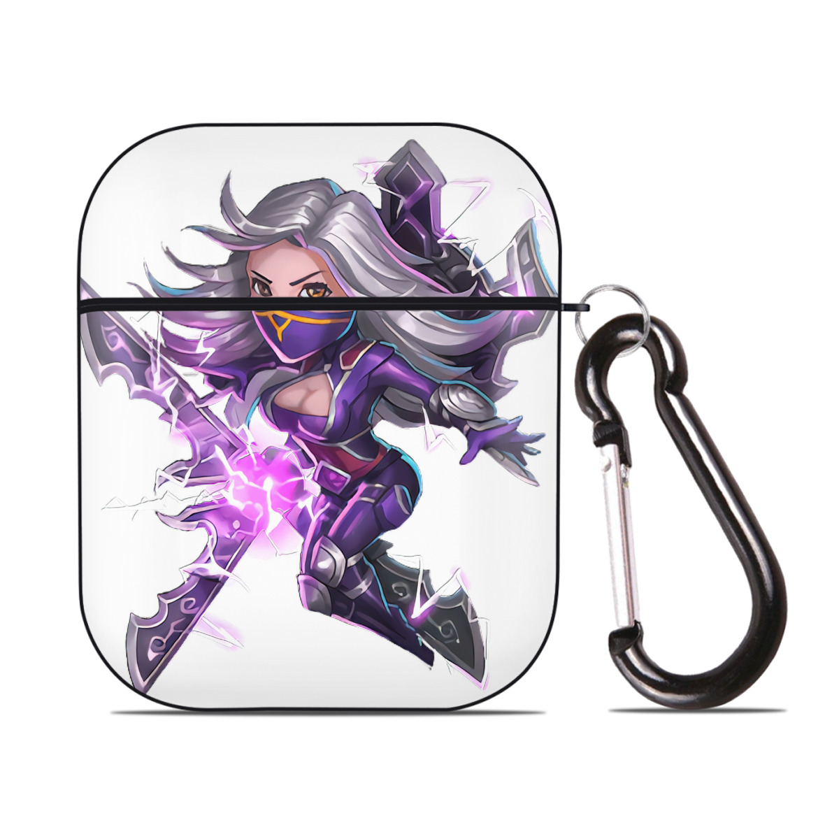 （画像用） リーグ・オブ・レジェンド League of Legends LOL AirPods 第2世代保護ケース ハードシェル ブラック 耐衝撃・防指紋・カラビナ付き