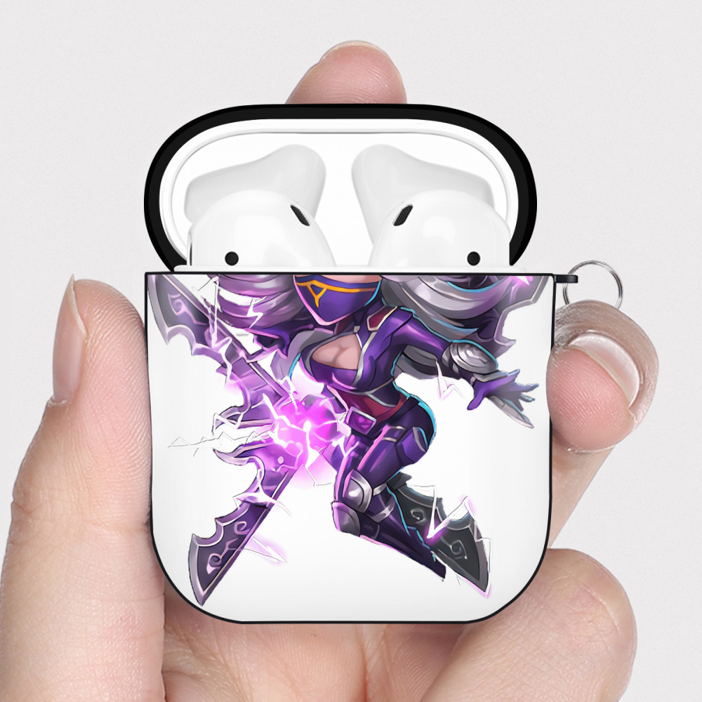 （画像用） リーグ・オブ・レジェンド League of Legends LOL AirPods 第2世代保護ケース ハードシェル ブラック 耐衝撃・防指紋・カラビナ付き