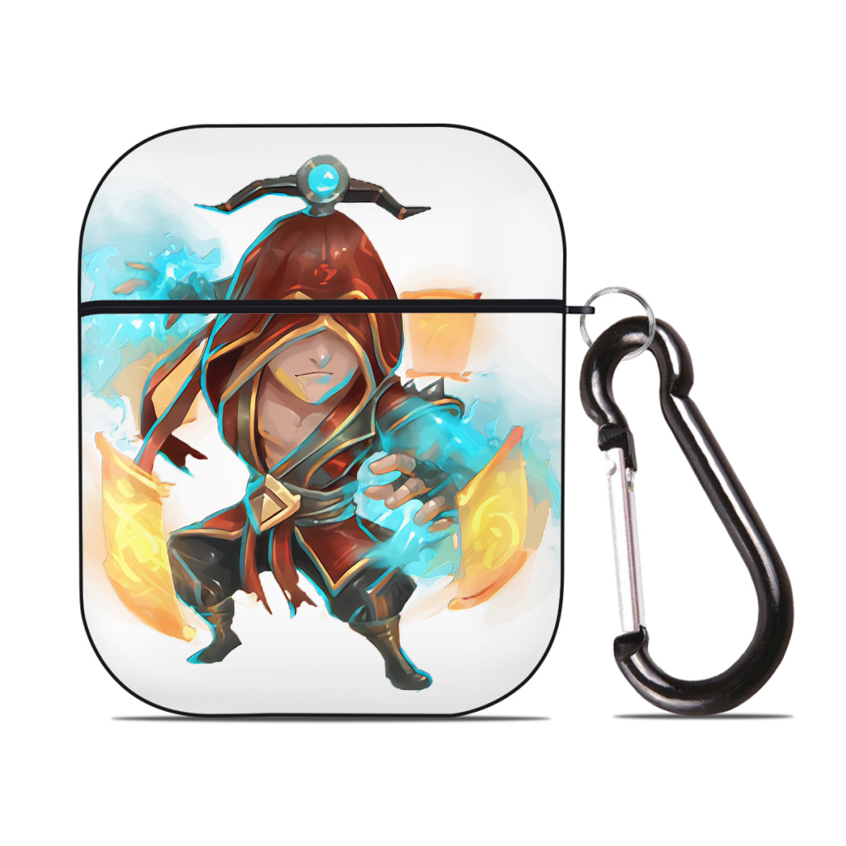 （画像用） リーグ・オブ・レジェンド League of Legends LOL AirPods 第2世代保護ケース ハードシェル ブラック 耐衝撃・防指紋・カラビナ付き