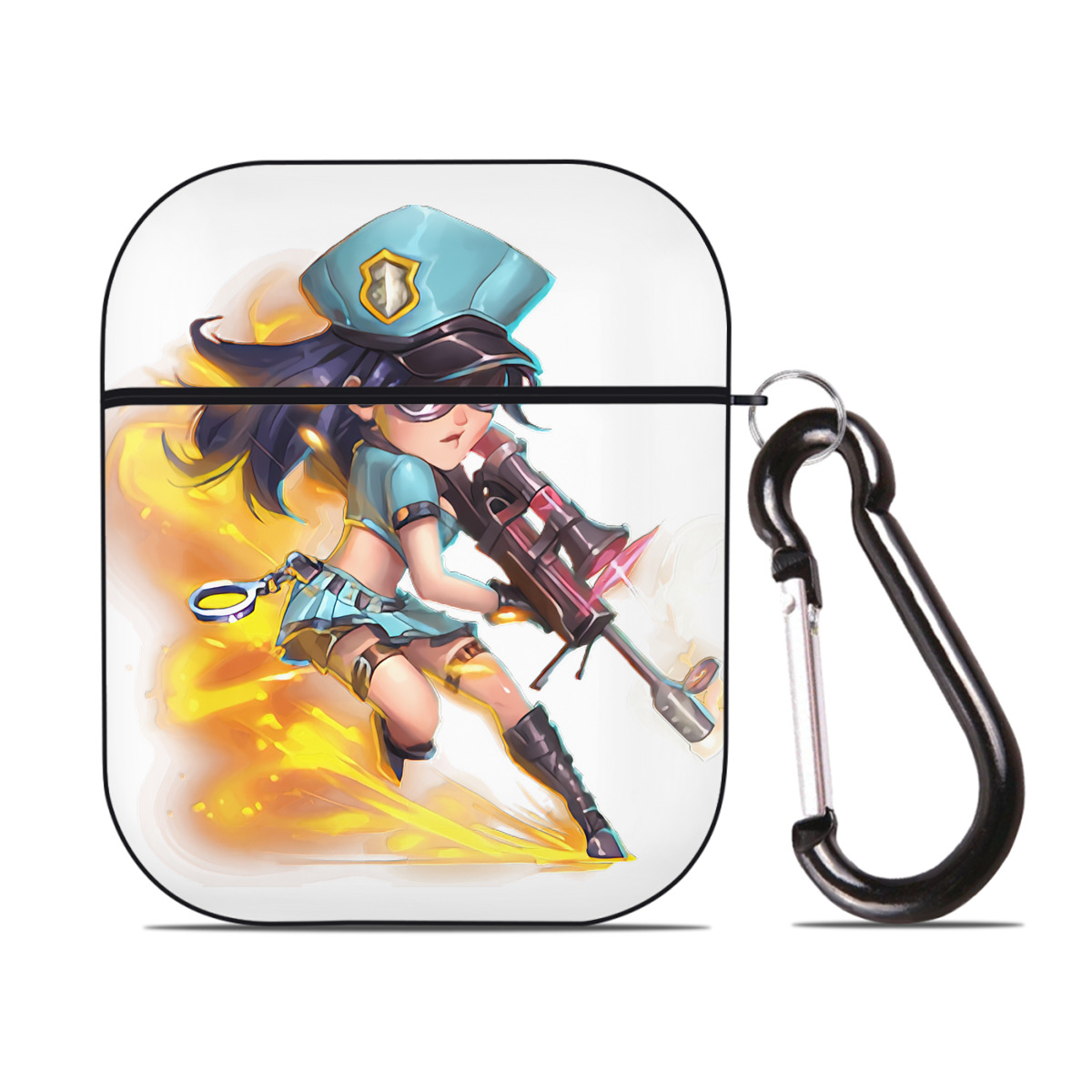 （画像用） リーグ・オブ・レジェンド League of Legends LOL AirPods 第2世代保護ケース ハードシェル ブラック 耐衝撃・防指紋・カラビナ付き