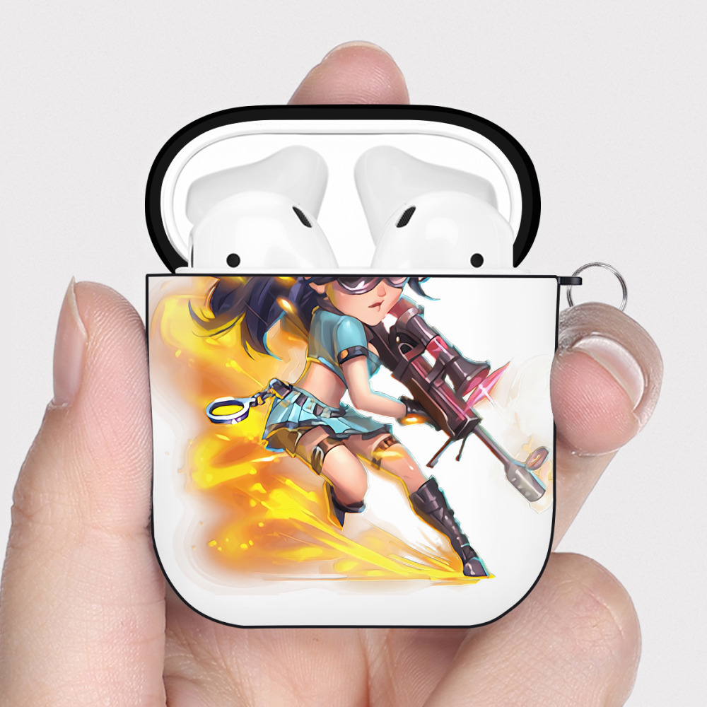 （画像用） リーグ・オブ・レジェンド League of Legends LOL AirPods 第2世代保護ケース ハードシェル ブラック 耐衝撃・防指紋・カラビナ付き