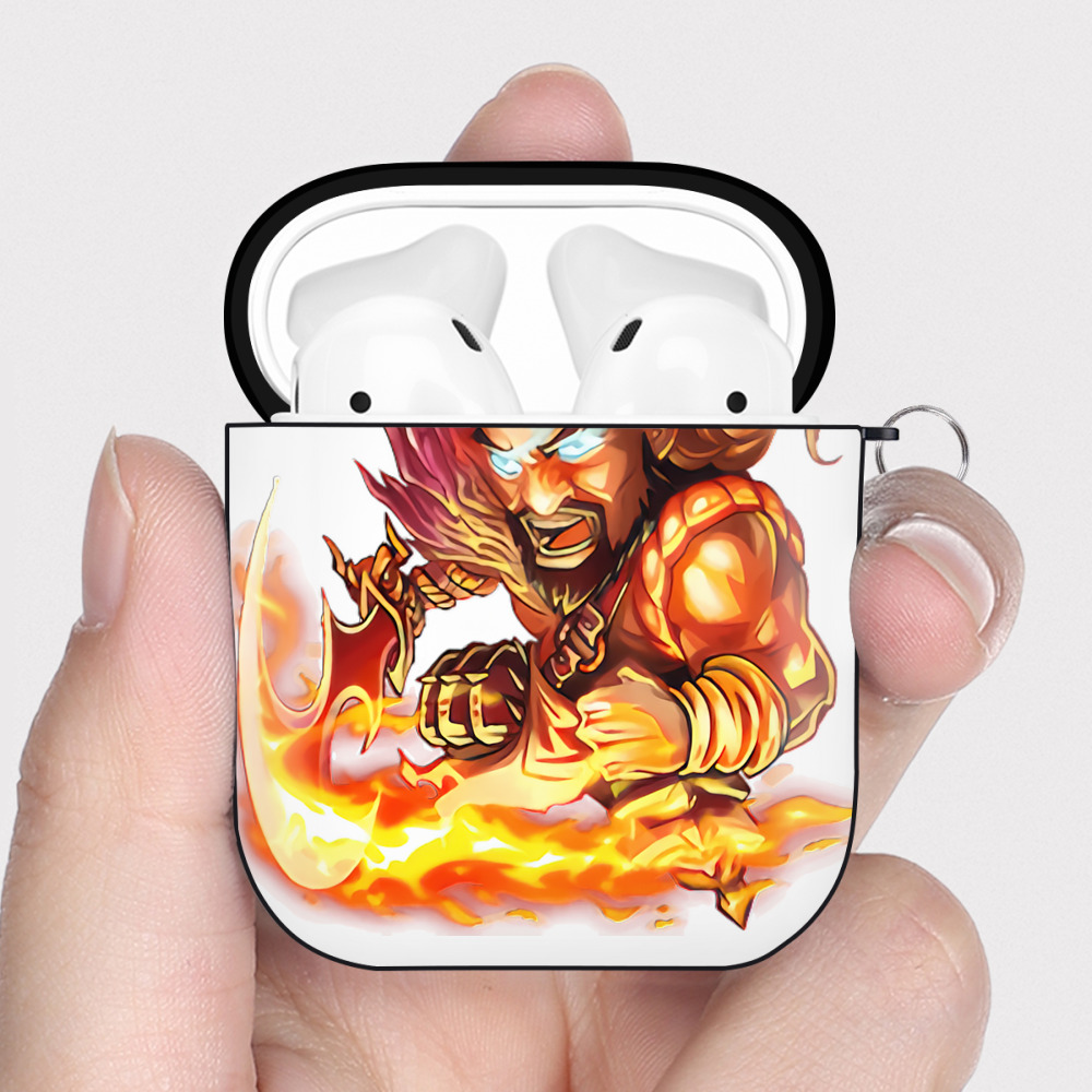 （画像用） リーグ・オブ・レジェンド League of Legends LOL AirPods 第2世代保護ケース ハードシェル ブラック 耐衝撃・防指紋・カラビナ付き
