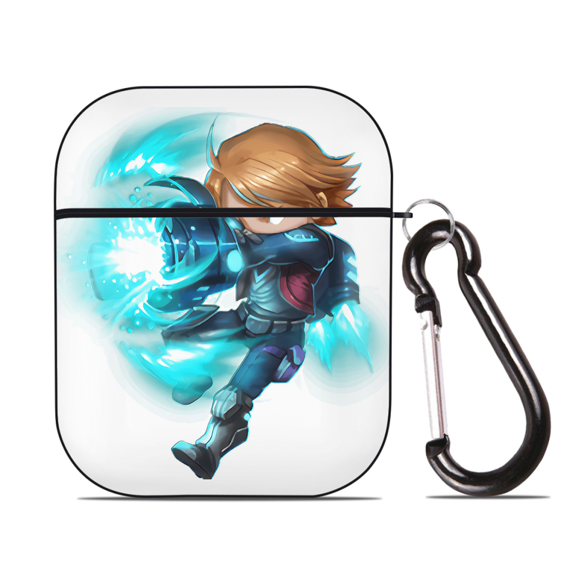 （画像用） リーグ・オブ・レジェンド League of Legends LOL AirPods 第2世代保護ケース ハードシェル ブラック 耐衝撃・防指紋・カラビナ付き
