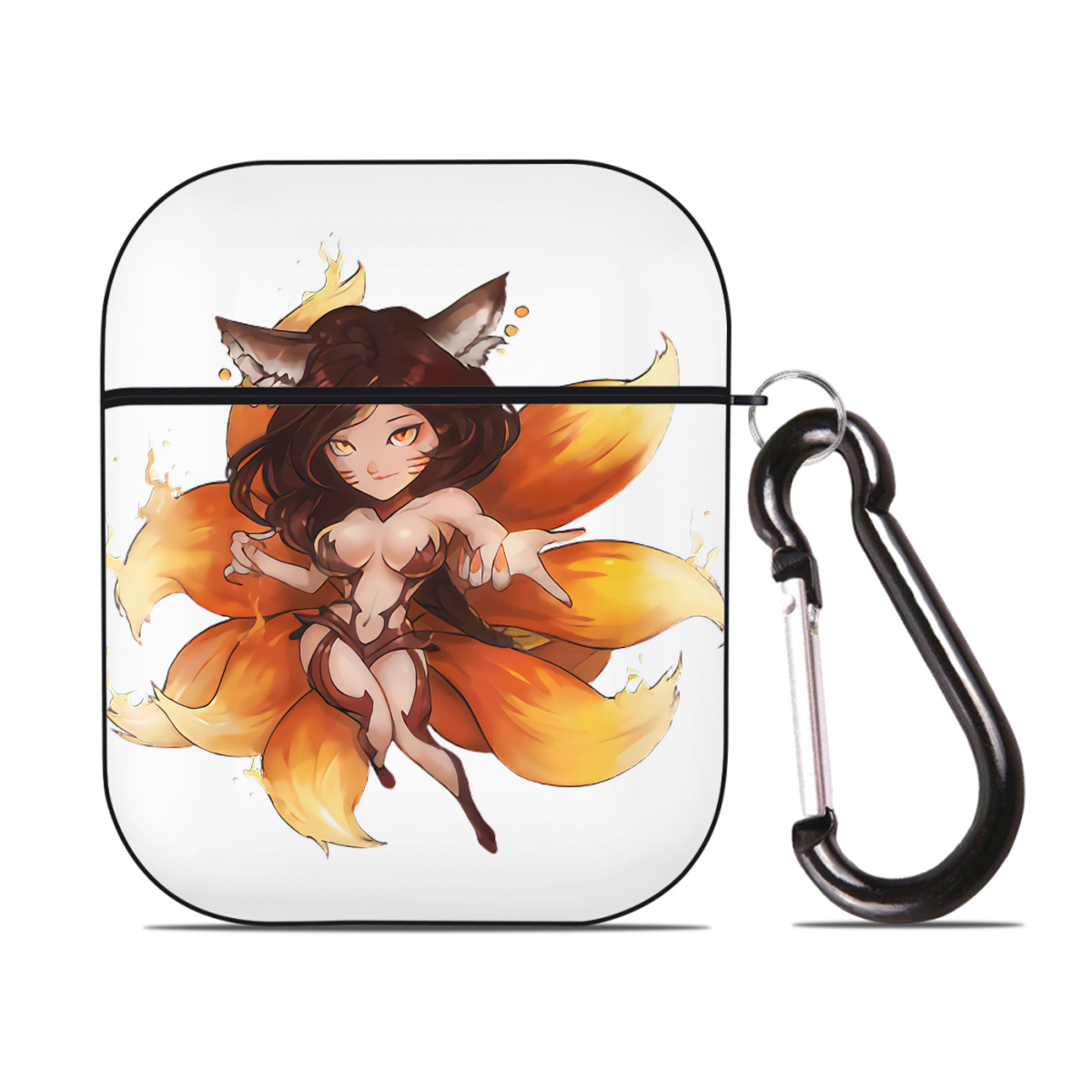 （画像用） リーグ・オブ・レジェンド League of Legends LOL AirPods 第2世代保護ケース ハードシェル ブラック 耐衝撃・防指紋・カラビナ付き