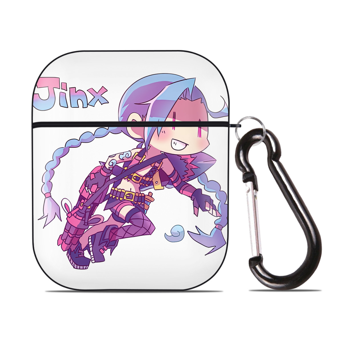 （画像用） リーグ・オブ・レジェンド League of Legends LOL AirPods 第2世代保護ケース ハードシェル ブラック 耐衝撃・防指紋・カラビナ付き