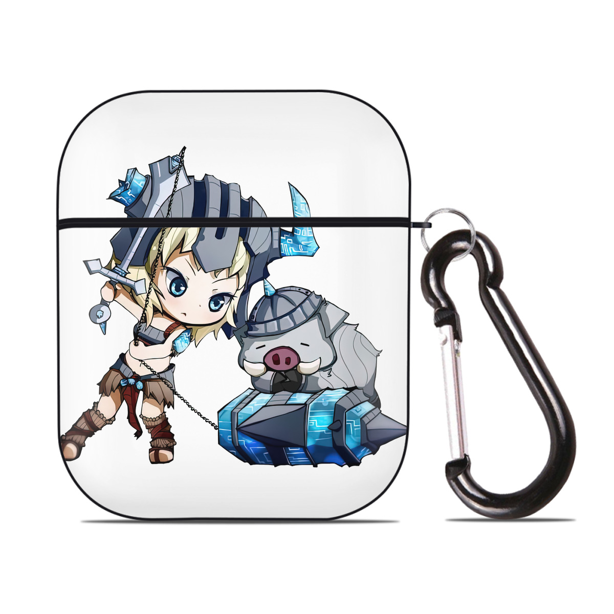 （画像用） リーグ・オブ・レジェンド League of Legends LOL AirPods 第2世代保護ケース ハードシェル ブラック 耐衝撃・防指紋・カラビナ付き