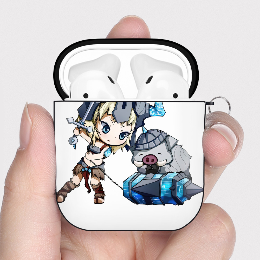 （画像用） リーグ・オブ・レジェンド League of Legends LOL AirPods 第2世代保護ケース ハードシェル ブラック 耐衝撃・防指紋・カラビナ付き