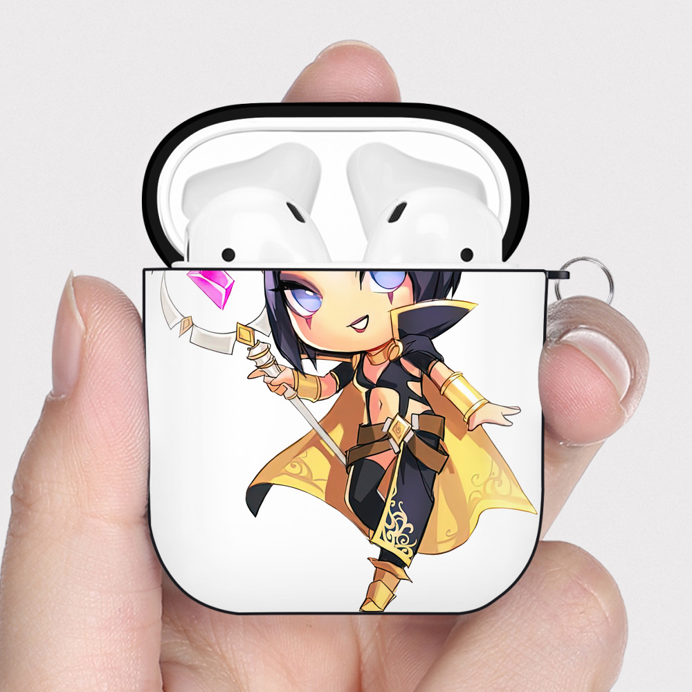 （画像用） リーグ・オブ・レジェンド League of Legends LOL AirPods 第2世代保護ケース ハードシェル ブラック 耐衝撃・防指紋・カラビナ付き