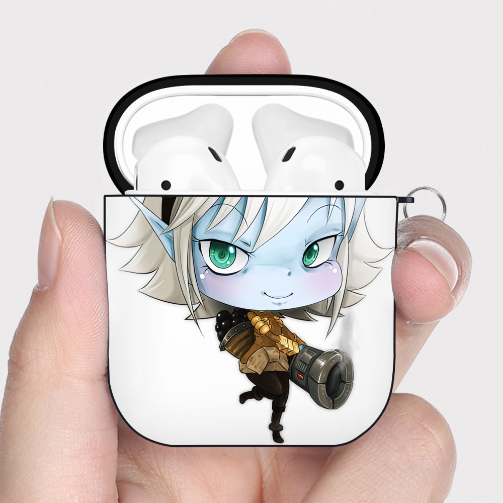 （画像用） リーグ・オブ・レジェンド League of Legends LOL AirPods 第2世代保護ケース ハードシェル ブラック 耐衝撃・防指紋・カラビナ付き