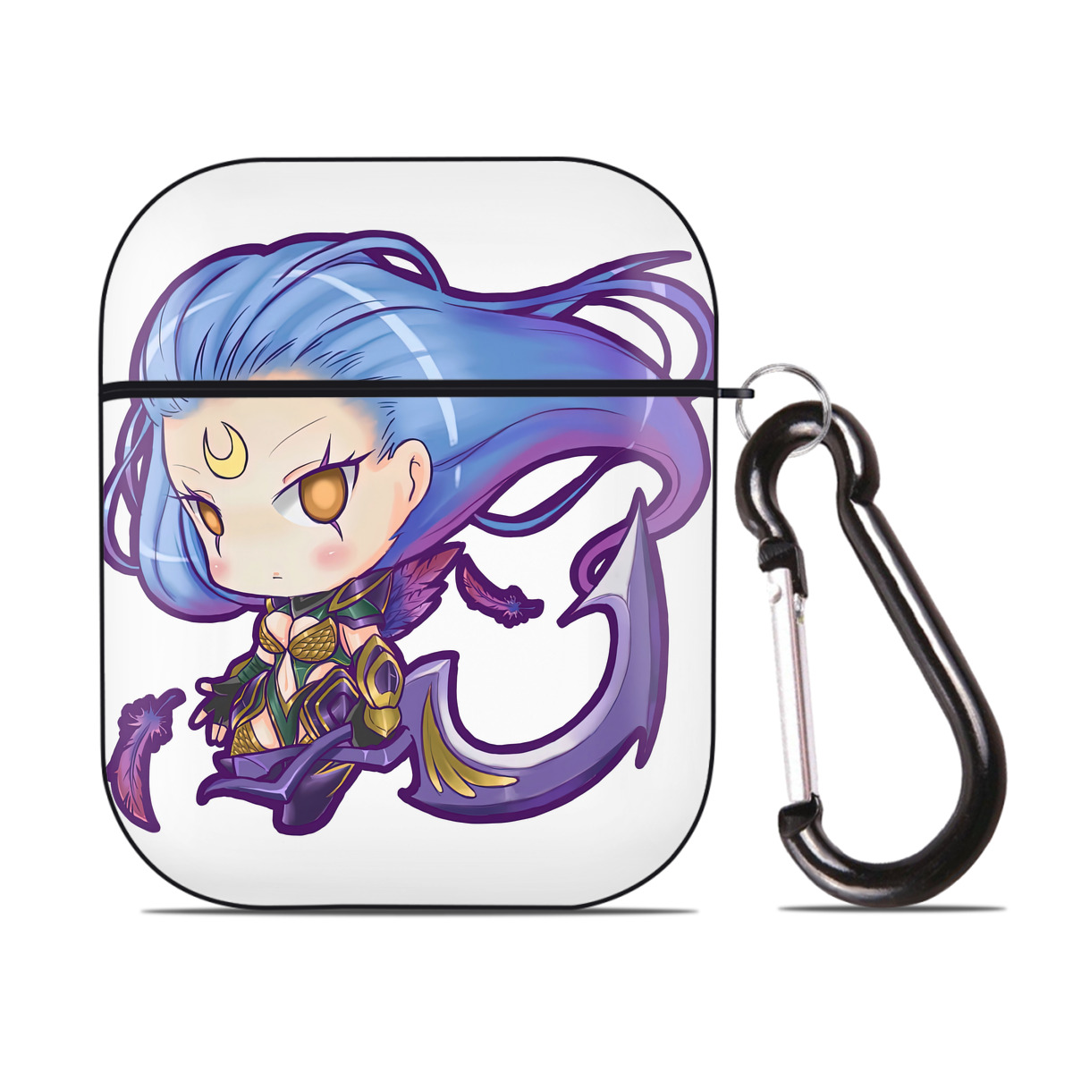 （画像用） リーグ・オブ・レジェンド League of Legends LOL AirPods 第2世代保護ケース ハードシェル ブラック 耐衝撃・防指紋・カラビナ付き