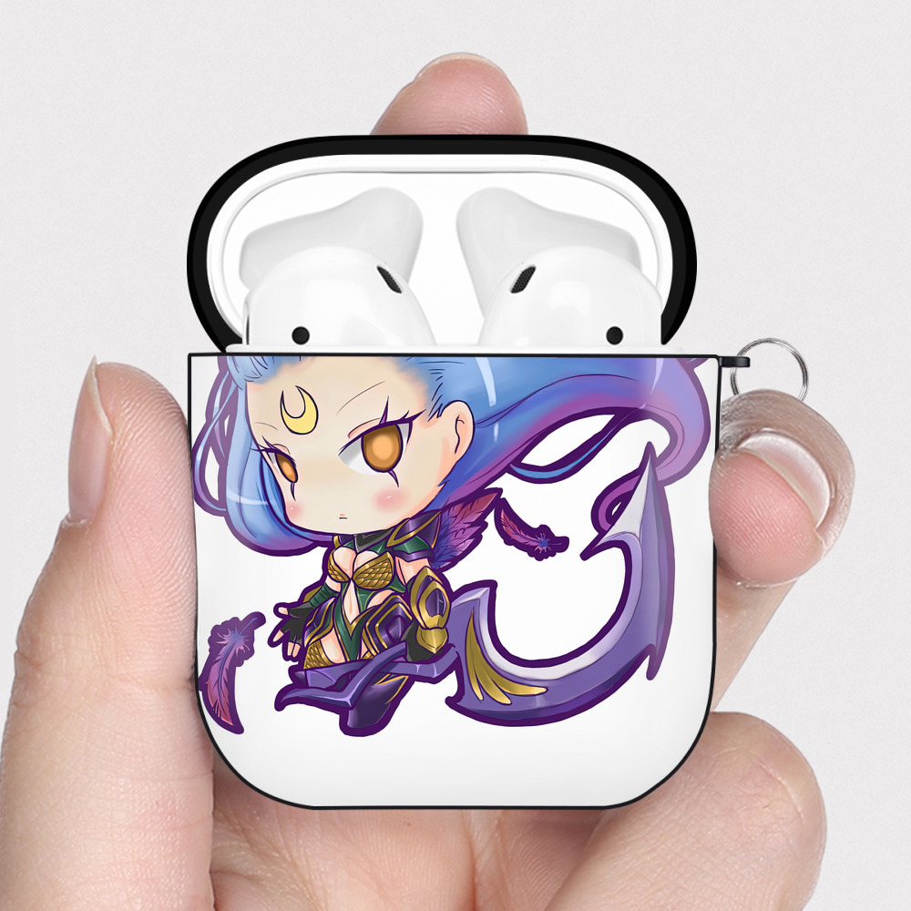 （画像用） リーグ・オブ・レジェンド League of Legends LOL AirPods 第2世代保護ケース ハードシェル ブラック 耐衝撃・防指紋・カラビナ付き