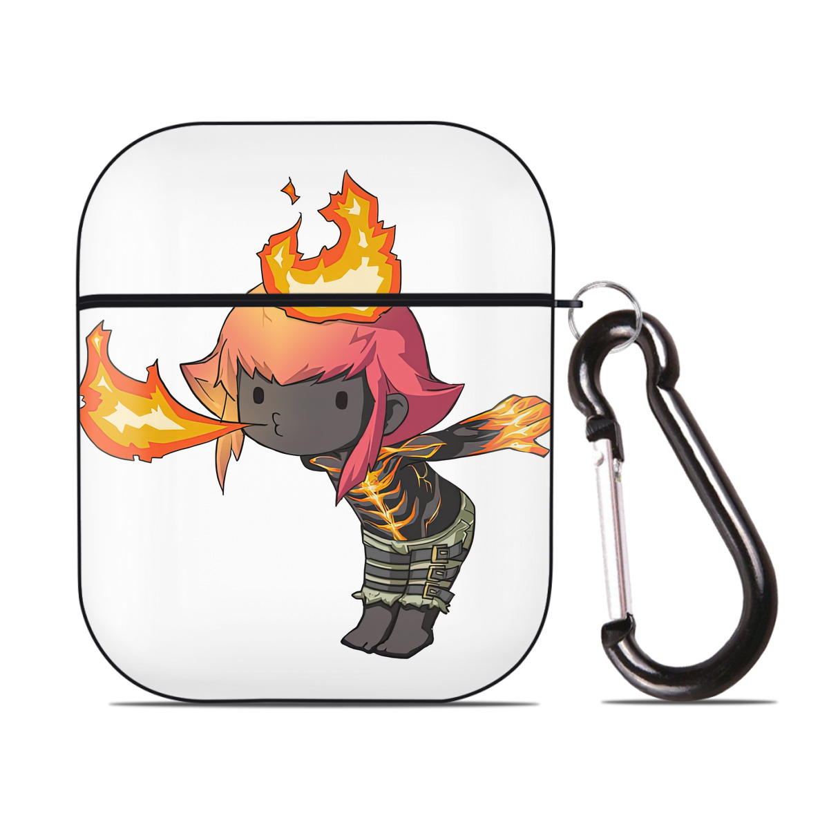 （画像用） リーグ・オブ・レジェンド League of Legends LOL AirPods 第2世代保護ケース ハードシェル ブラック 耐衝撃・防指紋・カラビナ付き