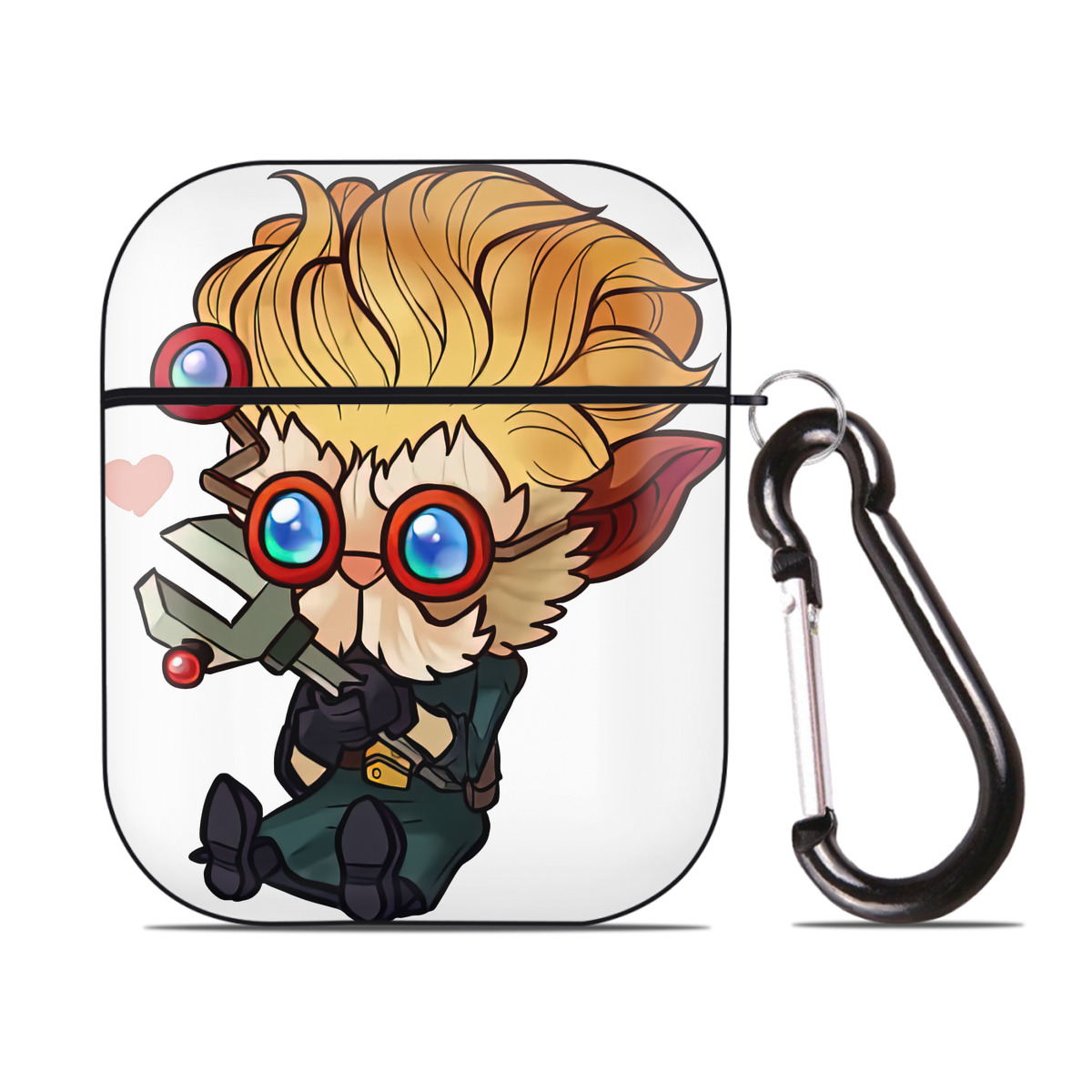 （画像用） リーグ・オブ・レジェンド League of Legends LOL AirPods 第2世代保護ケース ハードシェル ブラック 耐衝撃・防指紋・カラビナ付き