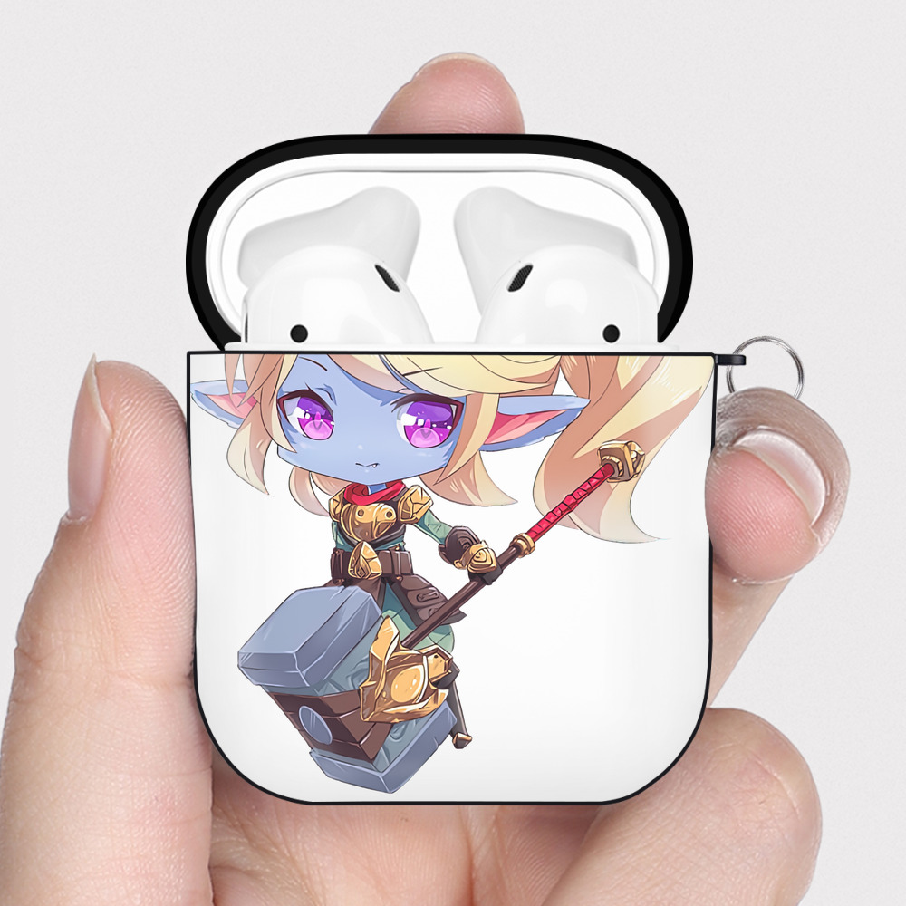 （画像用） リーグ・オブ・レジェンド League of Legends LOL AirPods 第2世代保護ケース ハードシェル ブラック 耐衝撃・防指紋・カラビナ付き