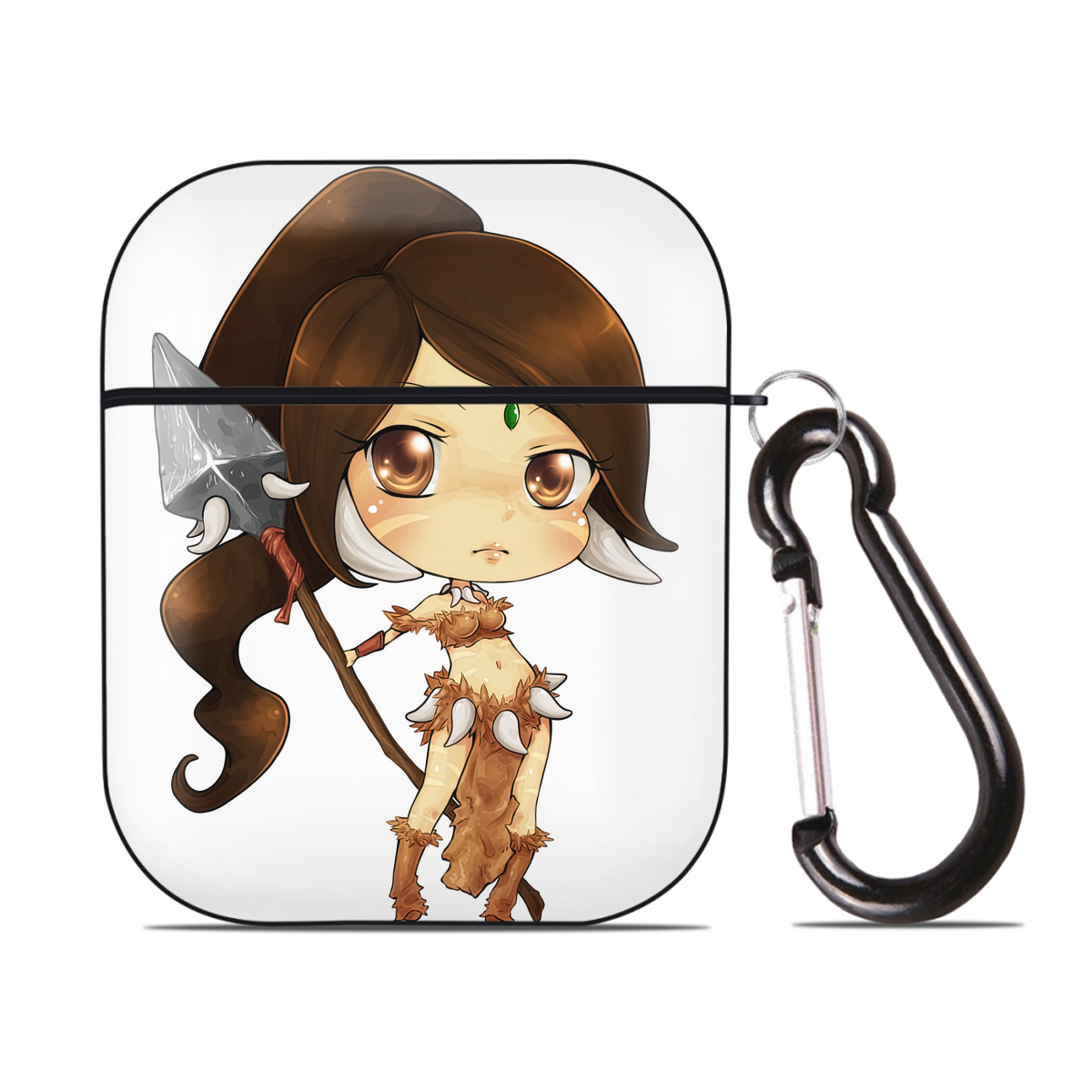 （画像用） リーグ・オブ・レジェンド League of Legends LOL AirPods 第2世代保護ケース ハードシェル ブラック 耐衝撃・防指紋・カラビナ付き