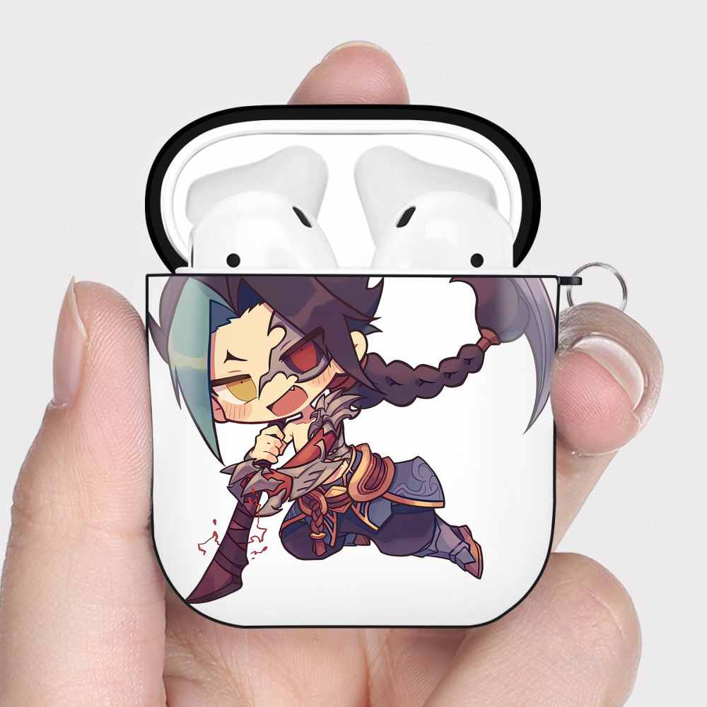 （画像用） リーグ・オブ・レジェンド League of Legends LOL AirPods 第2世代保護ケース ハードシェル ブラック 耐衝撃・防指紋・カラビナ付き