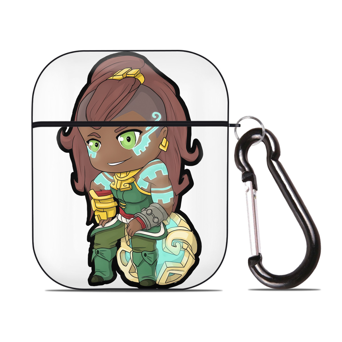 （画像用） リーグ・オブ・レジェンド League of Legends LOL AirPods 第2世代保護ケース ハードシェル ブラック 耐衝撃・防指紋・カラビナ付き