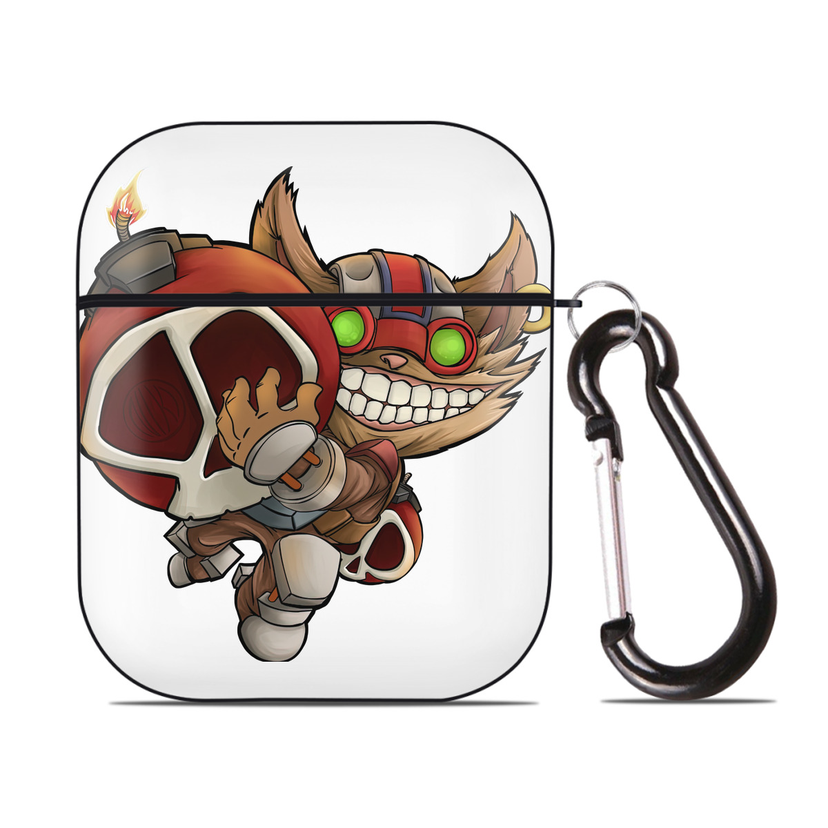 （画像用） リーグ・オブ・レジェンド League of Legends LOL AirPods 第2世代保護ケース ハードシェル ブラック 耐衝撃・防指紋・カラビナ付き