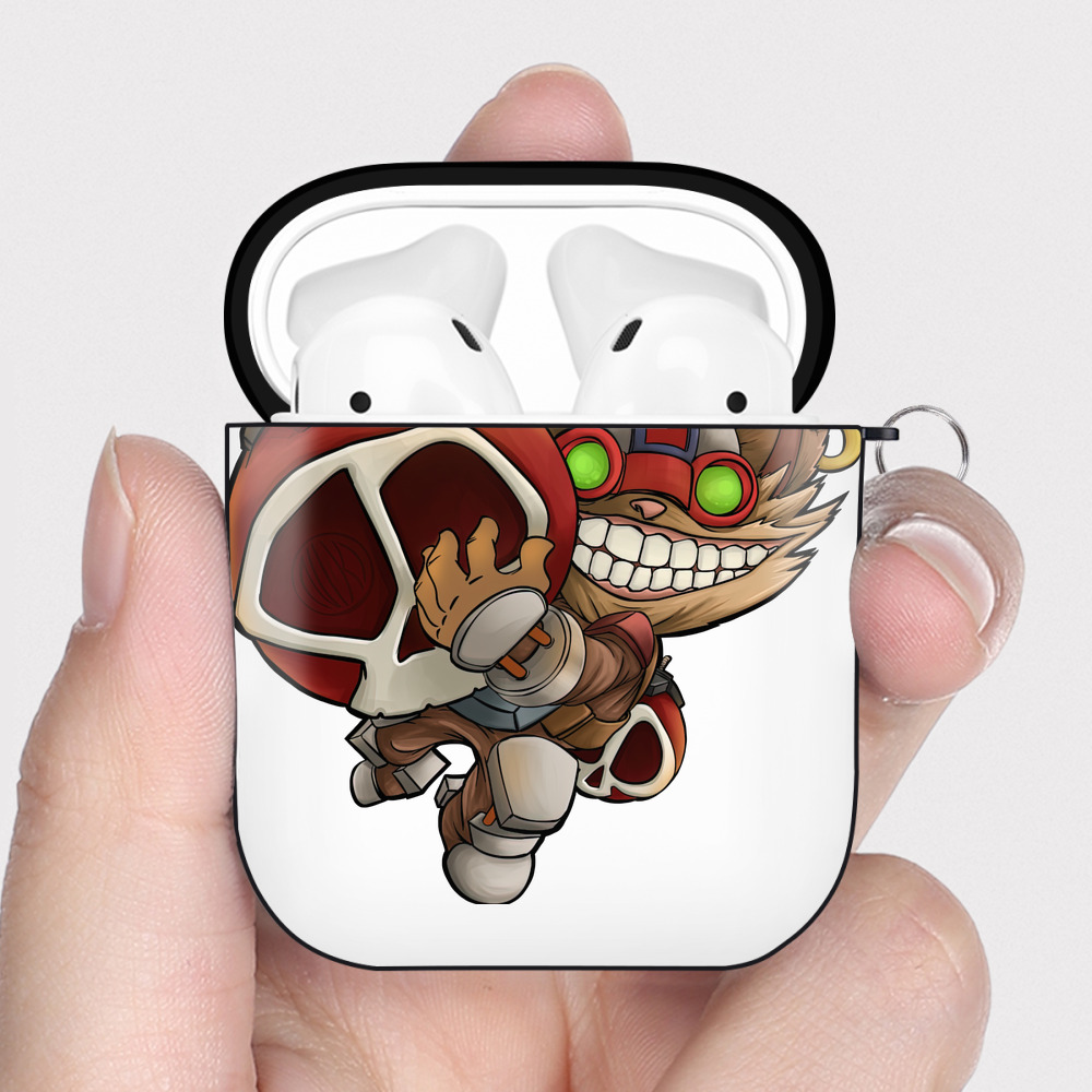 （画像用） リーグ・オブ・レジェンド League of Legends LOL AirPods 第2世代保護ケース ハードシェル ブラック 耐衝撃・防指紋・カラビナ付き