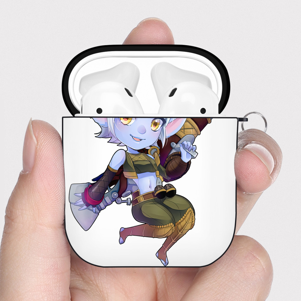 （画像用） リーグ・オブ・レジェンド League of Legends LOL AirPods 第2世代保護ケース ハードシェル ブラック 耐衝撃・防指紋・カラビナ付き