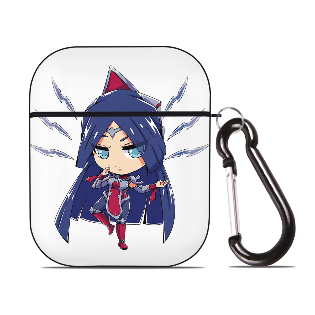 （画像用） リーグ・オブ・レジェンド League of Legends LOL AirPods 第2世代保護ケース ハードシェル ブラック 耐衝撃・防指紋・カラビナ付き