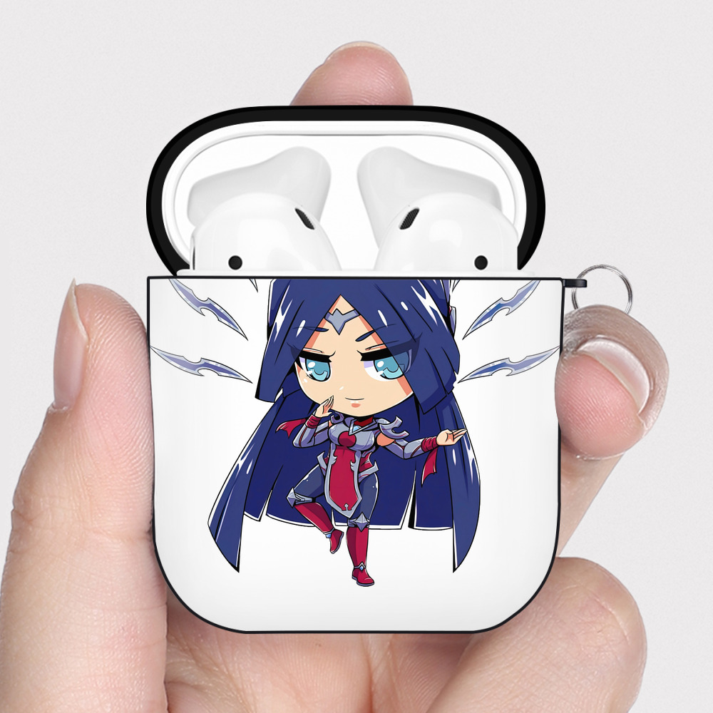 （画像用） リーグ・オブ・レジェンド League of Legends LOL AirPods 第2世代保護ケース ハードシェル ブラック 耐衝撃・防指紋・カラビナ付き