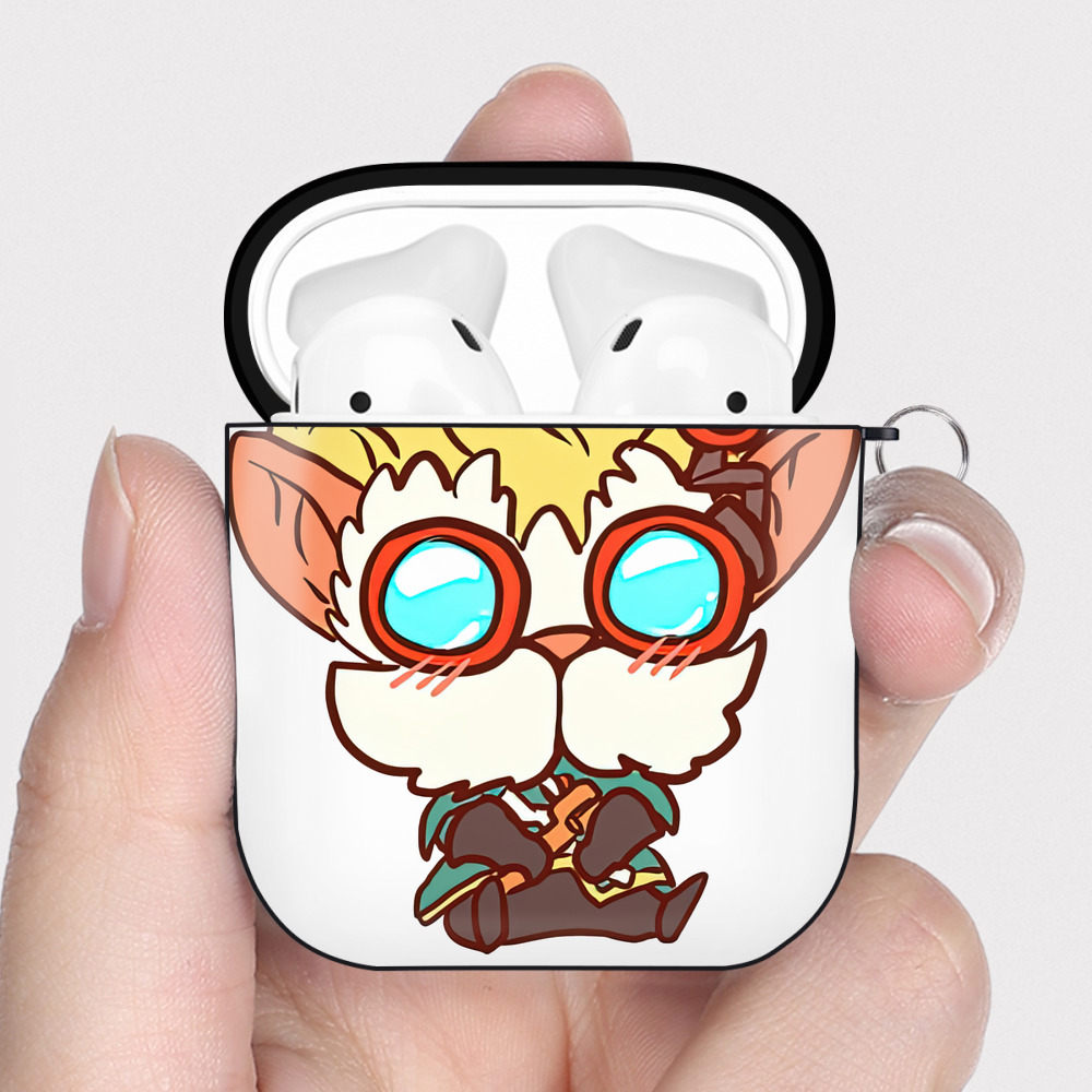 （画像用） リーグ・オブ・レジェンド League of Legends LOL AirPods 第2世代保護ケース ハードシェル ブラック 耐衝撃・防指紋・カラビナ付き