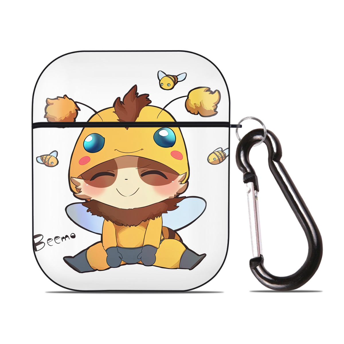 （画像用） リーグ・オブ・レジェンド League of Legends LOL AirPods 第2世代保護ケース ハードシェル ブラック 耐衝撃・防指紋・カラビナ付き