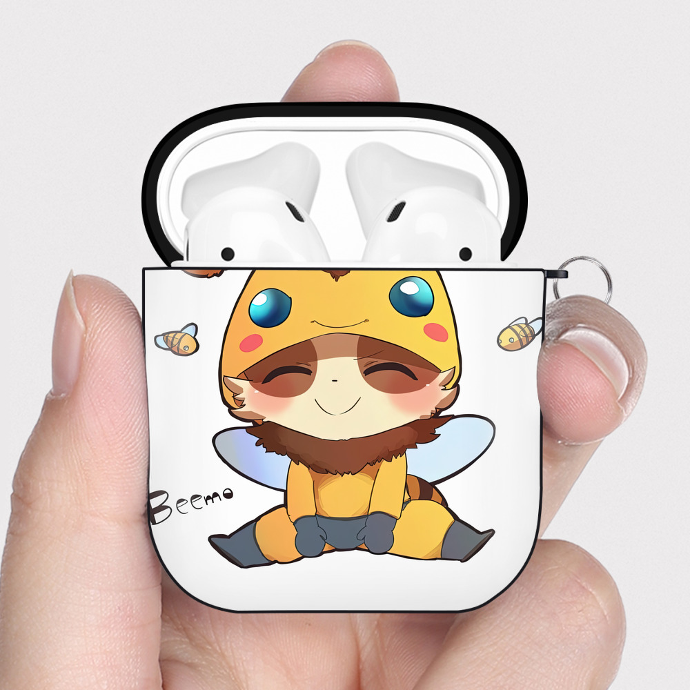 （画像用） リーグ・オブ・レジェンド League of Legends LOL AirPods 第2世代保護ケース ハードシェル ブラック 耐衝撃・防指紋・カラビナ付き