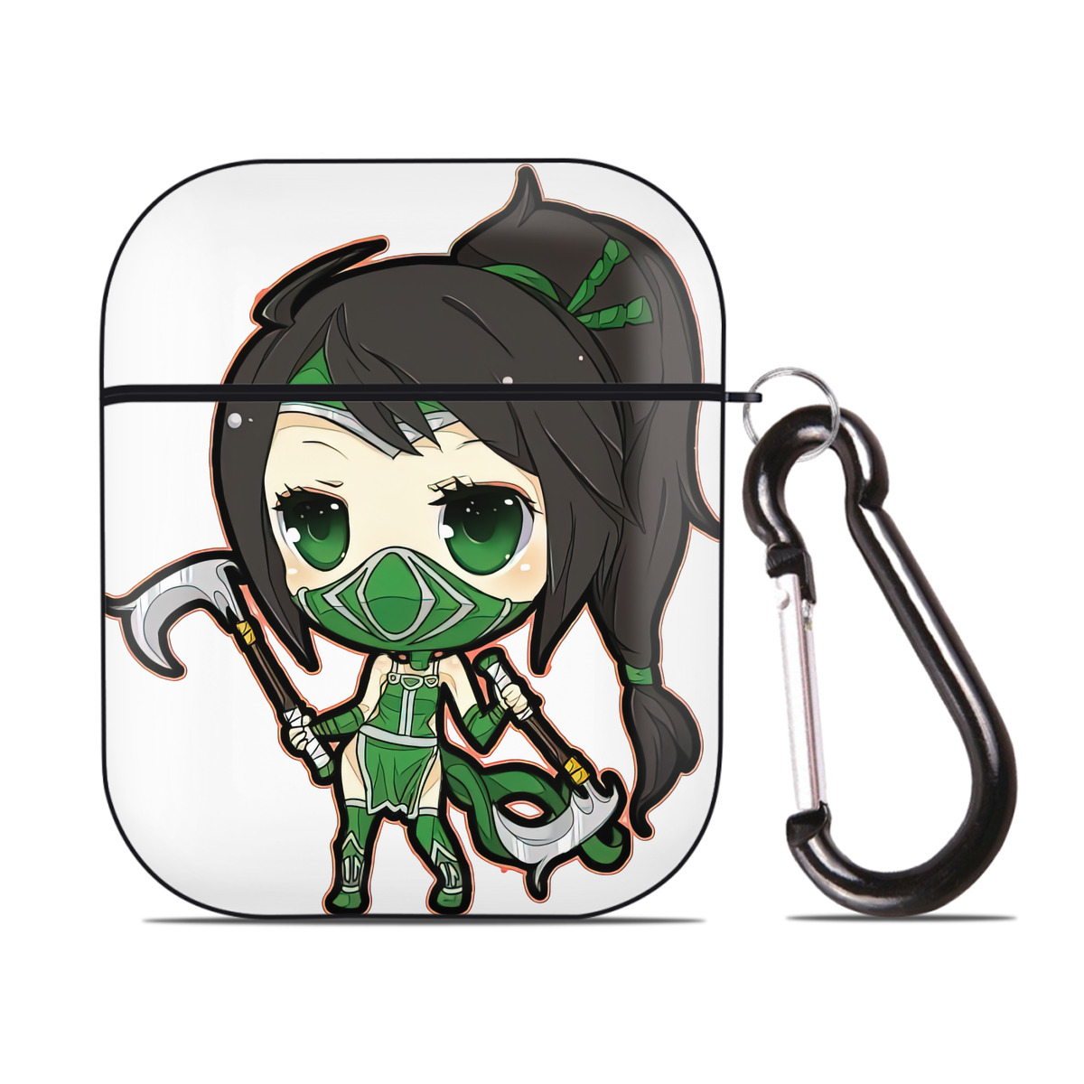 （画像用） リーグ・オブ・レジェンド League of Legends LOL AirPods 第2世代保護ケース ハードシェル ブラック 耐衝撃・防指紋・カラビナ付き