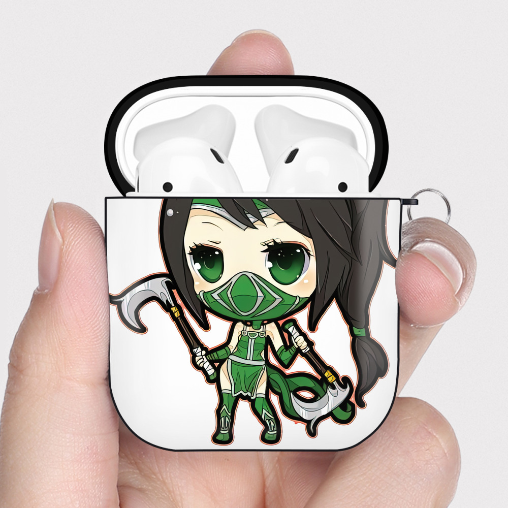 （画像用） リーグ・オブ・レジェンド League of Legends LOL AirPods 第2世代保護ケース ハードシェル ブラック 耐衝撃・防指紋・カラビナ付き