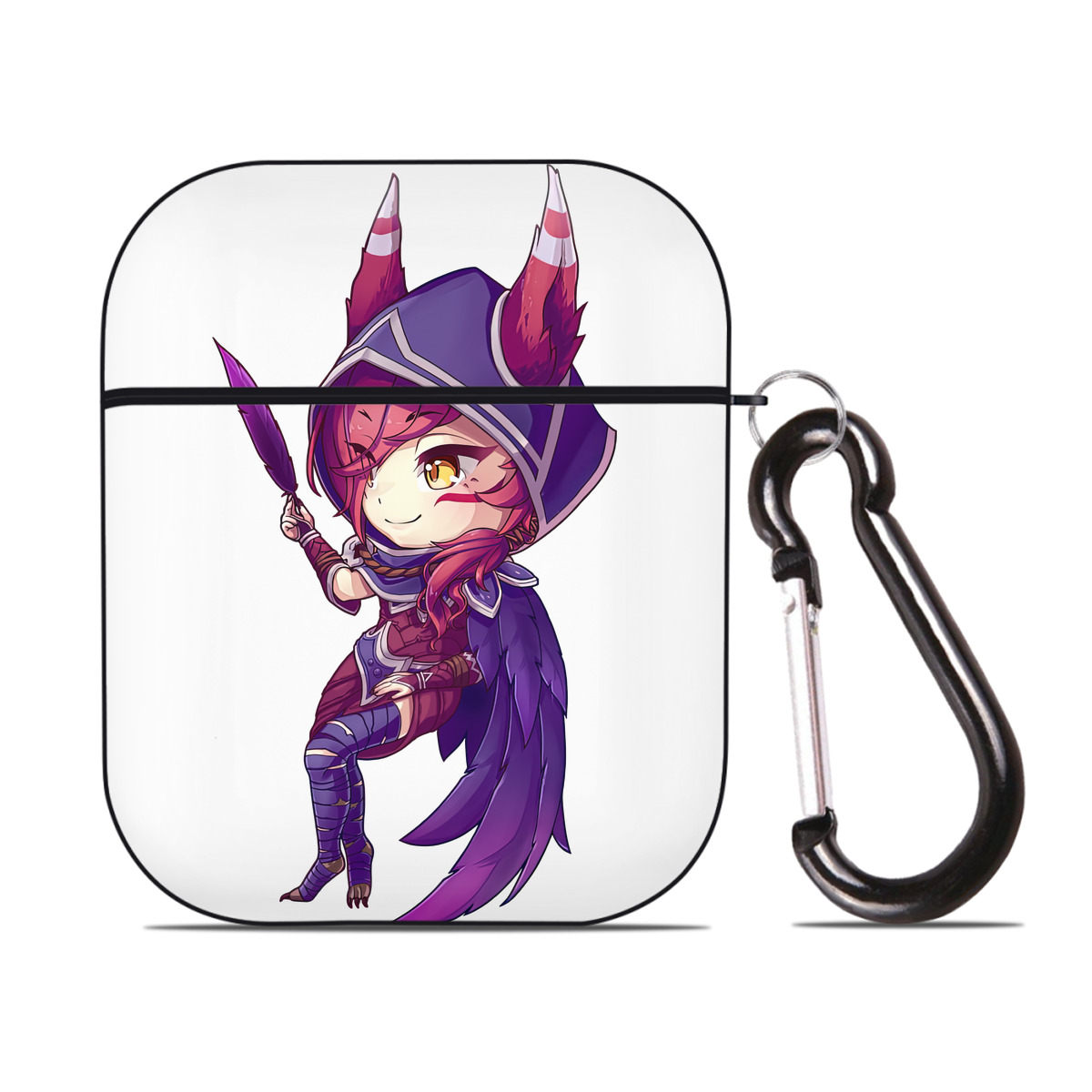 （画像用） リーグ・オブ・レジェンド League of Legends LOL AirPods 第2世代保護ケース ハードシェル ブラック 耐衝撃・防指紋・カラビナ付き
