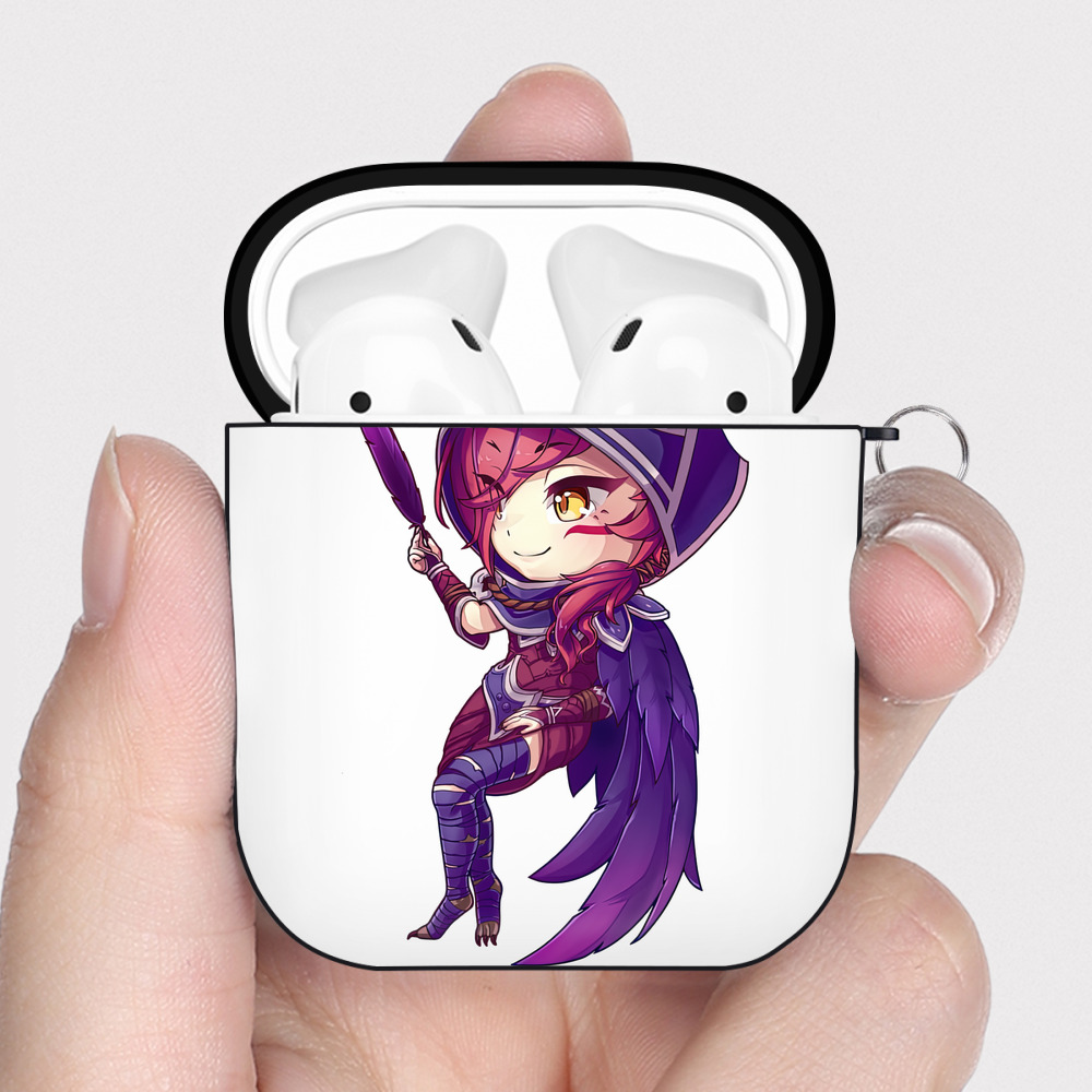 （画像用） リーグ・オブ・レジェンド League of Legends LOL AirPods 第2世代保護ケース ハードシェル ブラック 耐衝撃・防指紋・カラビナ付き
