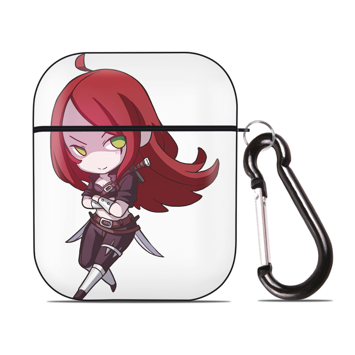 （画像用） リーグ・オブ・レジェンド League of Legends LOL AirPods 第2世代保護ケース ハードシェル ブラック 耐衝撃・防指紋・カラビナ付き