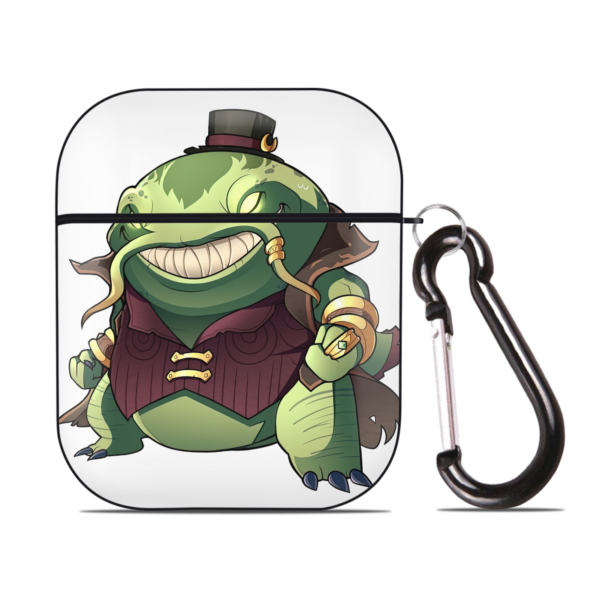 （画像用） リーグ・オブ・レジェンド League of Legends LOL AirPods 第2世代保護ケース ハードシェル ブラック 耐衝撃・防指紋・カラビナ付き