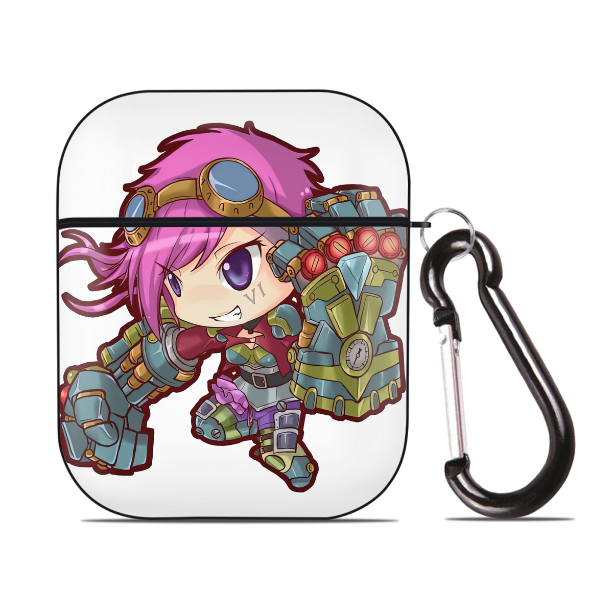 （画像用） リーグ・オブ・レジェンド League of Legends LOL AirPods 第2世代保護ケース ハードシェル ブラック 耐衝撃・防指紋・カラビナ付き