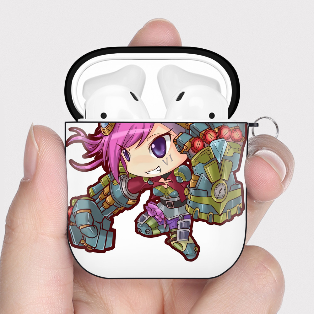 （画像用） リーグ・オブ・レジェンド League of Legends LOL AirPods 第2世代保護ケース ハードシェル ブラック 耐衝撃・防指紋・カラビナ付き