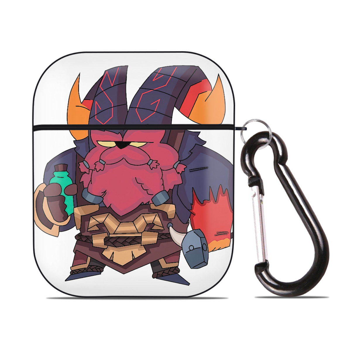 （画像用） リーグ・オブ・レジェンド League of Legends LOL AirPods 第2世代保護ケース ハードシェル ブラック 耐衝撃・防指紋・カラビナ付き