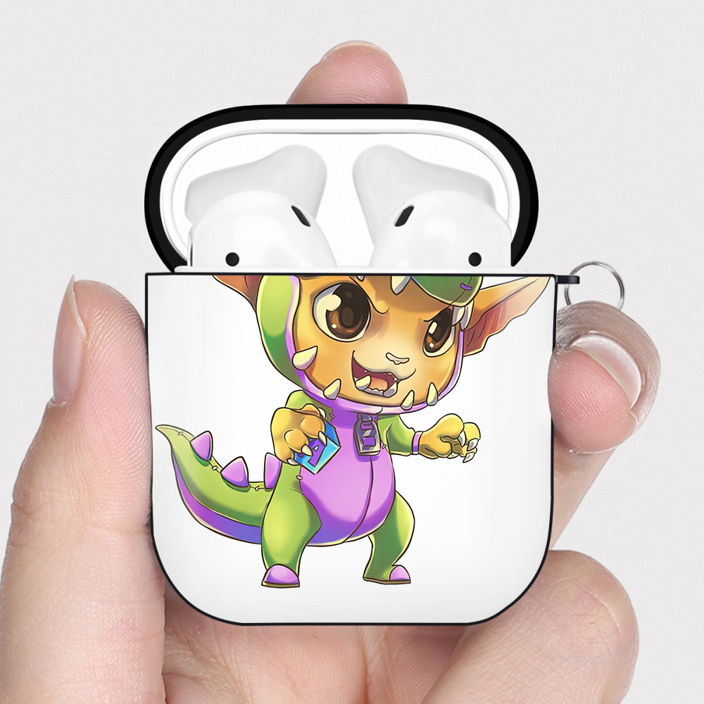 （画像用） リーグ・オブ・レジェンド League of Legends LOL AirPods 第2世代保護ケース ハードシェル ブラック 耐衝撃・防指紋・カラビナ付き